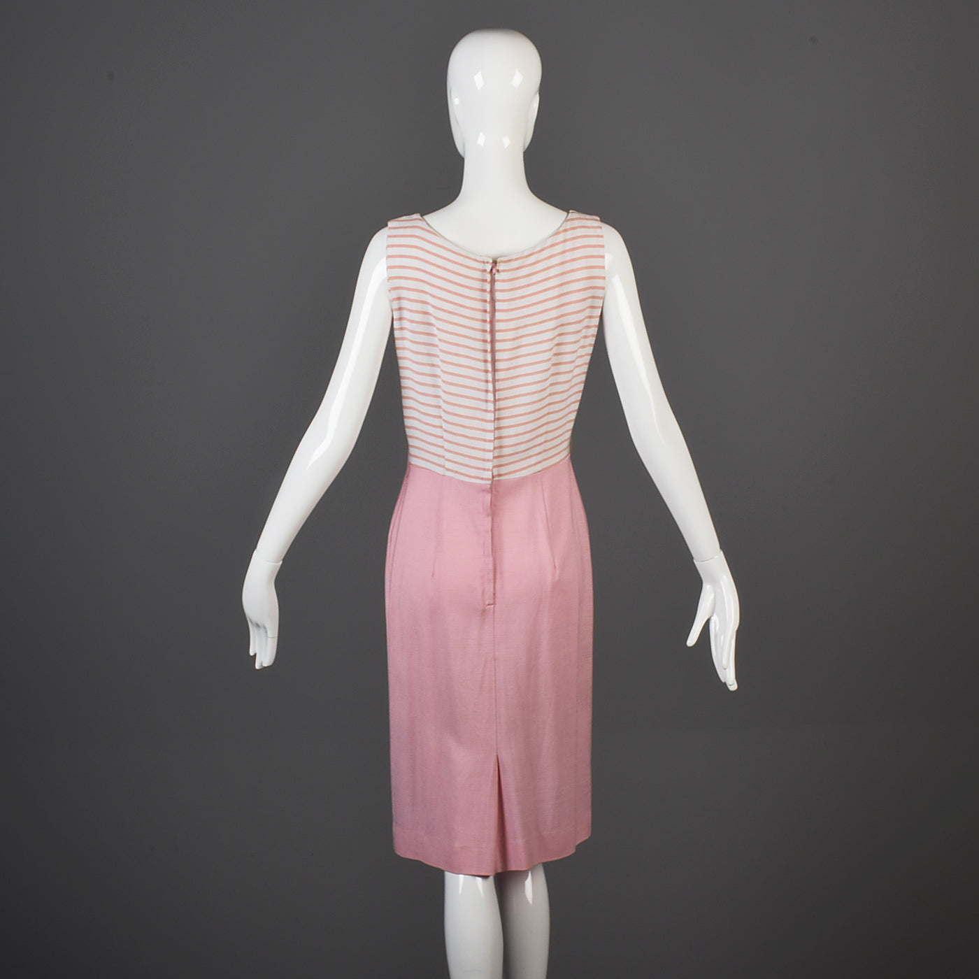 1960s Pink Stripe Dress and Jacket Set