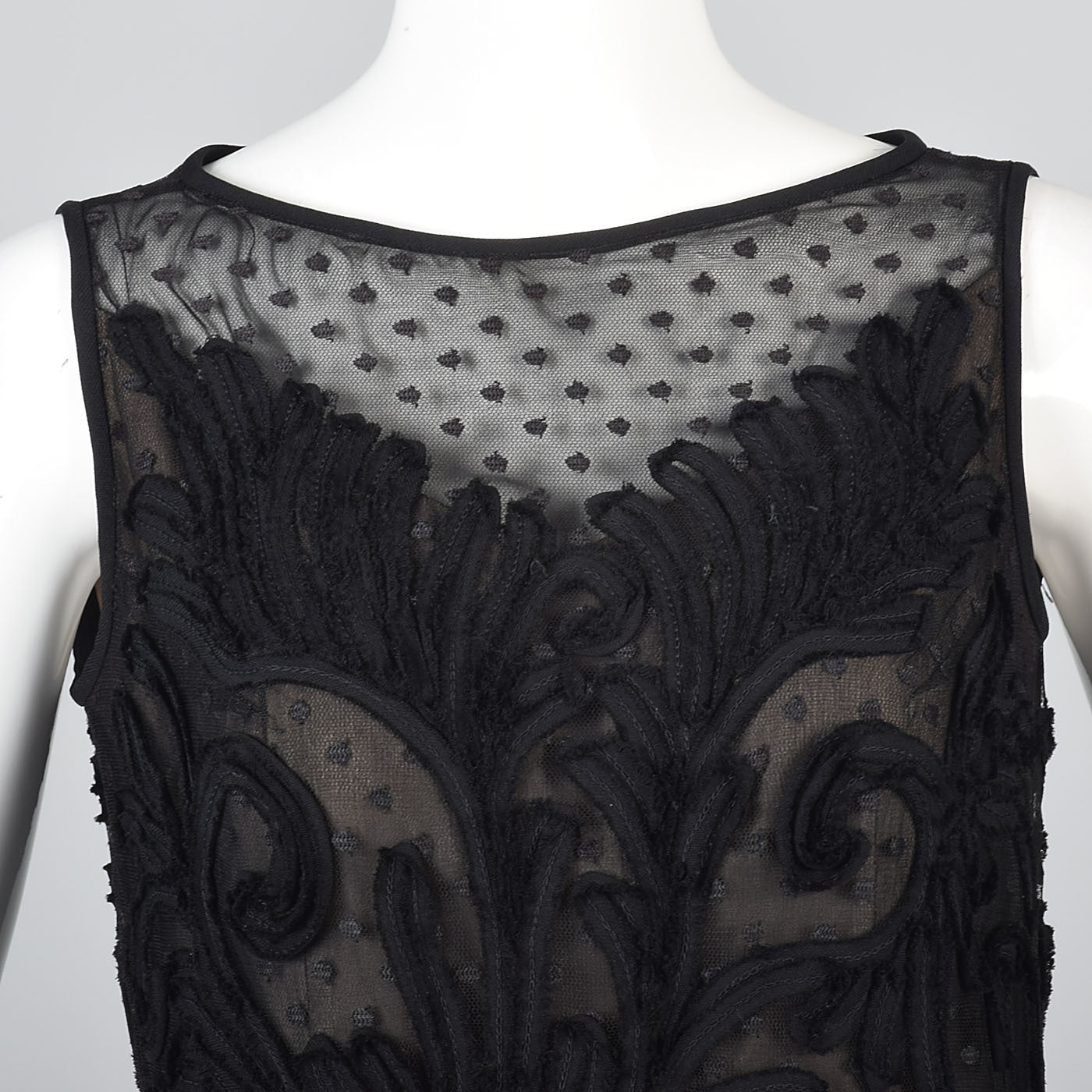 1960s Custom Floor Length Black Evening Dress