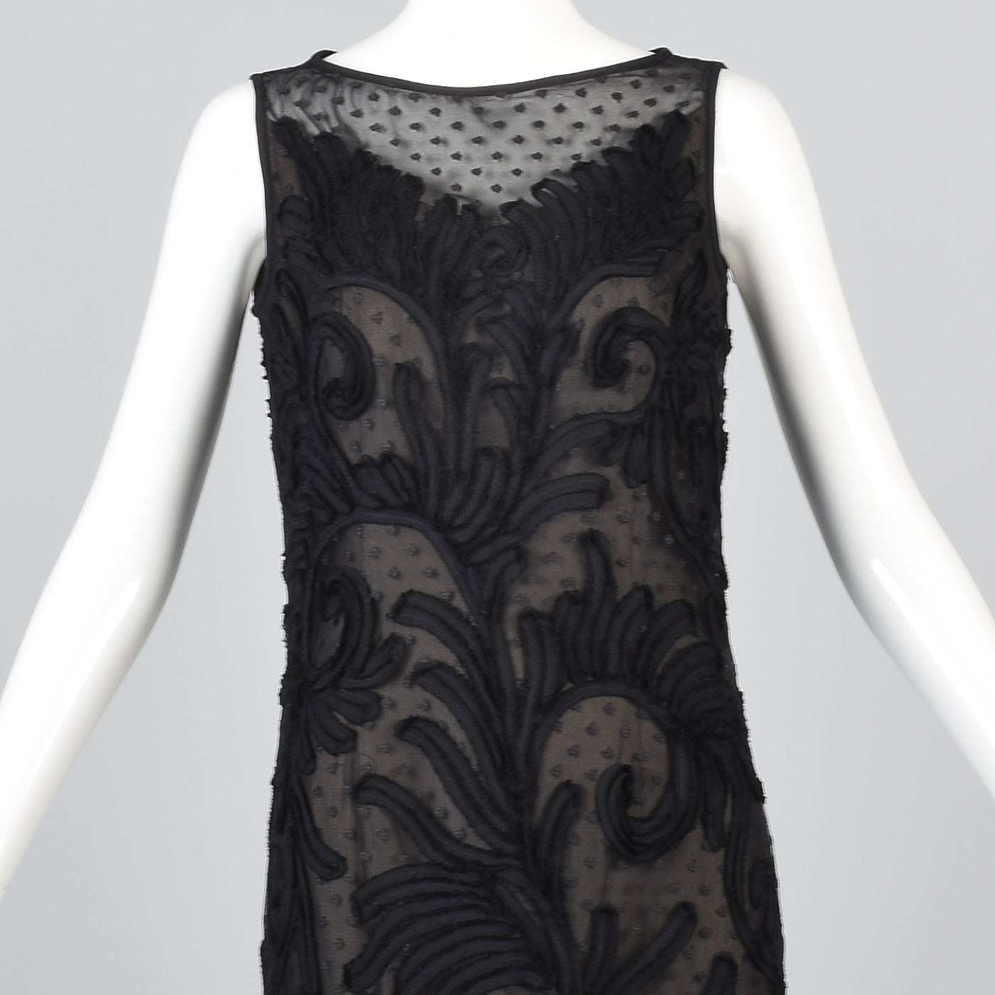 1960s Custom Floor Length Black Evening Dress