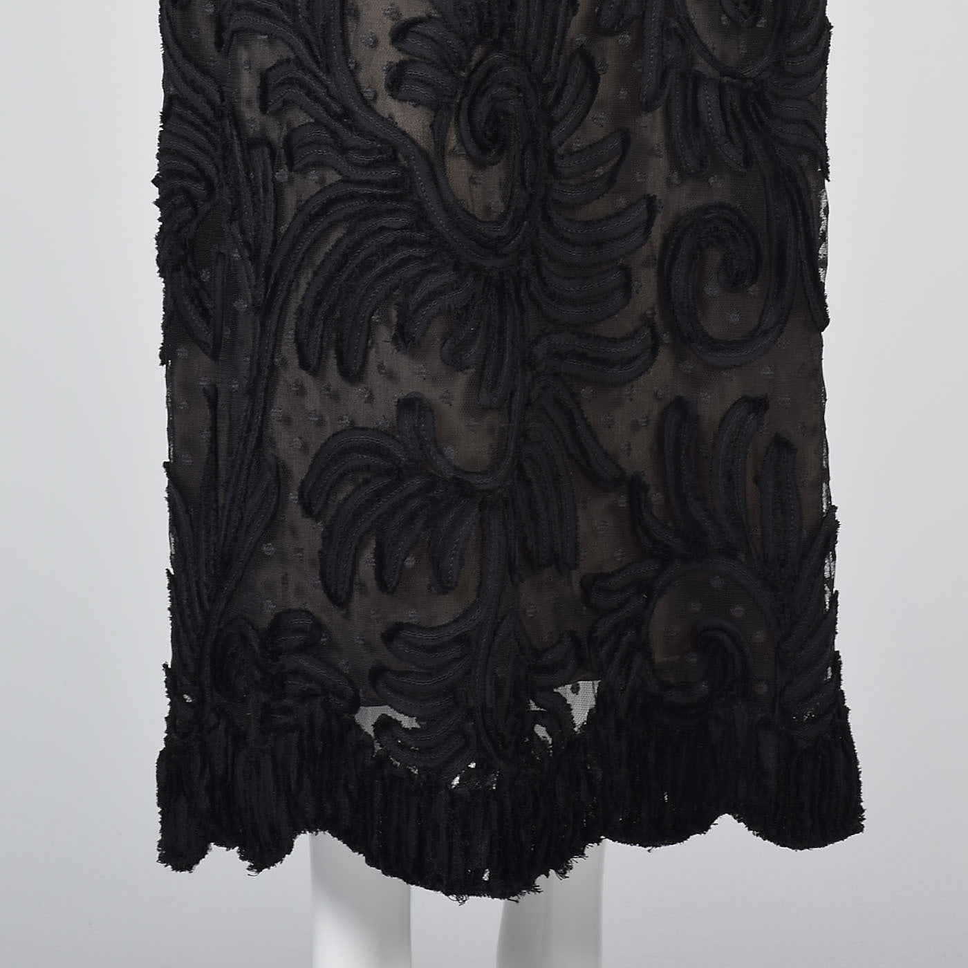 1960s Custom Floor Length Black Evening Dress