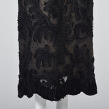 1960s Custom Floor Length Black Evening Dress
