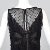 1960s Custom Floor Length Black Evening Dress
