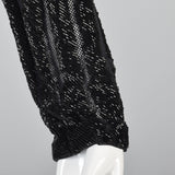 Heavily Beaded Black Stretch Mesh Body Con Evening Jacket Sheer with Zebra Stripes