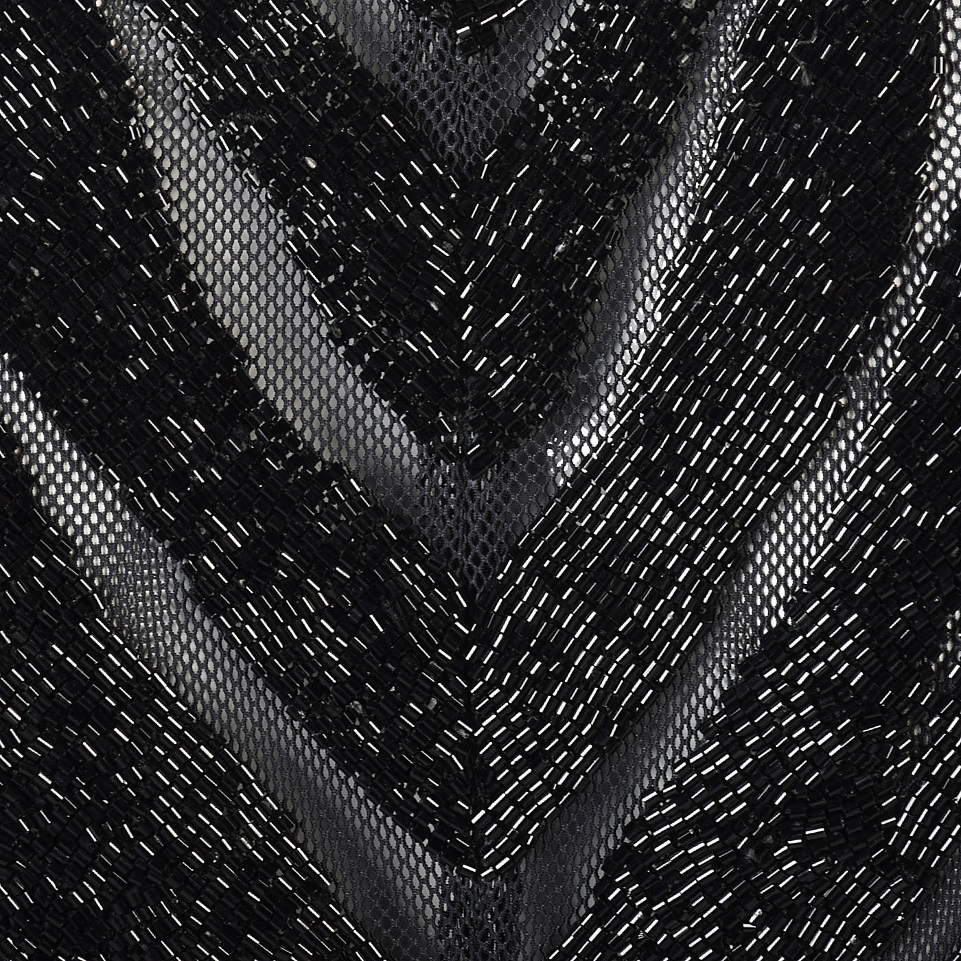 Heavily Beaded Black Stretch Mesh Body Con Evening Jacket Sheer with Zebra Stripes