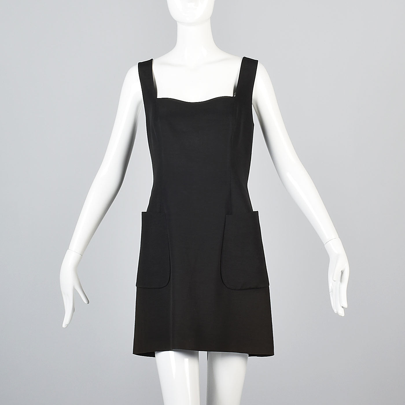1990s Jil Sander Sleeveless Black Mini Dress