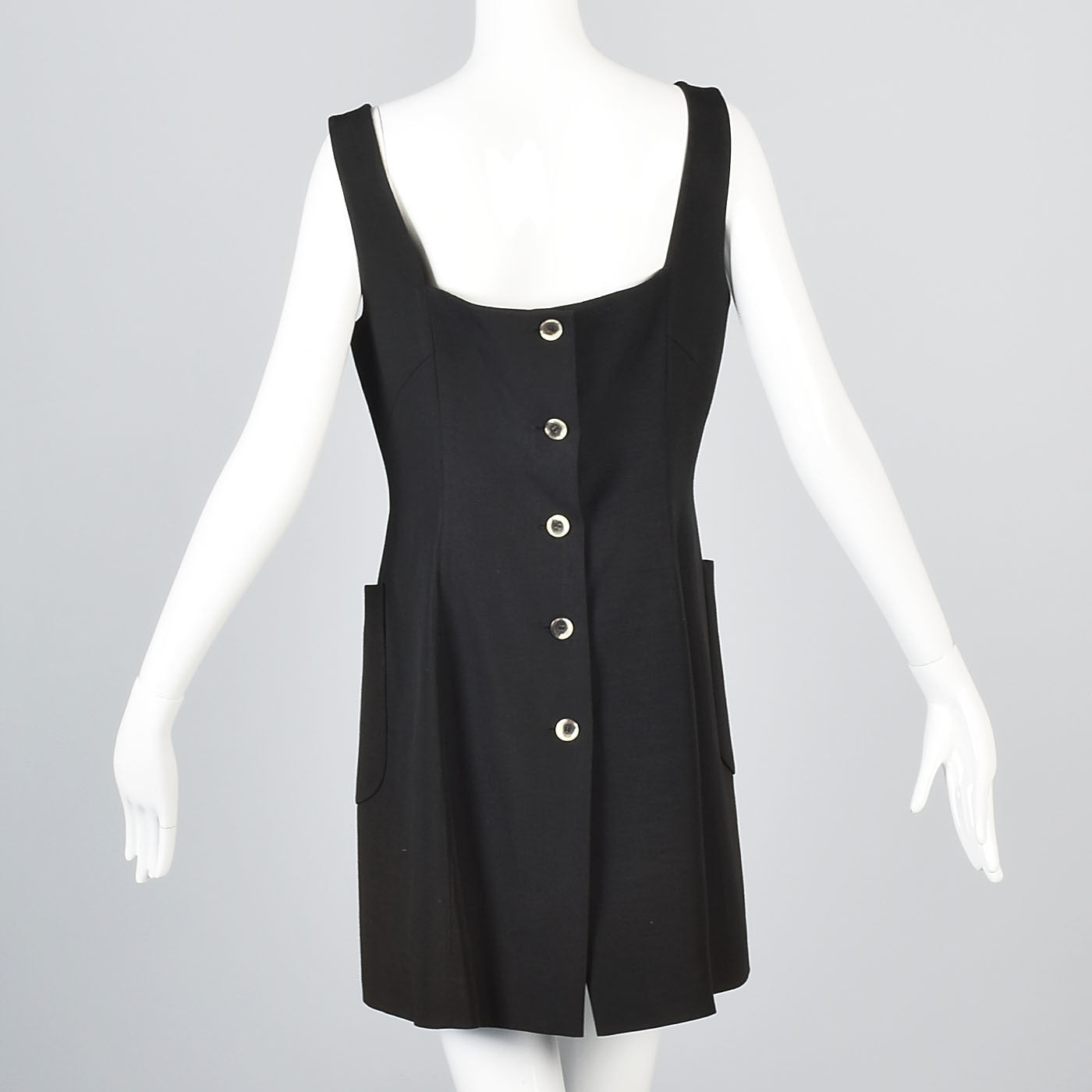 1990s Jil Sander Sleeveless Black Mini Dress