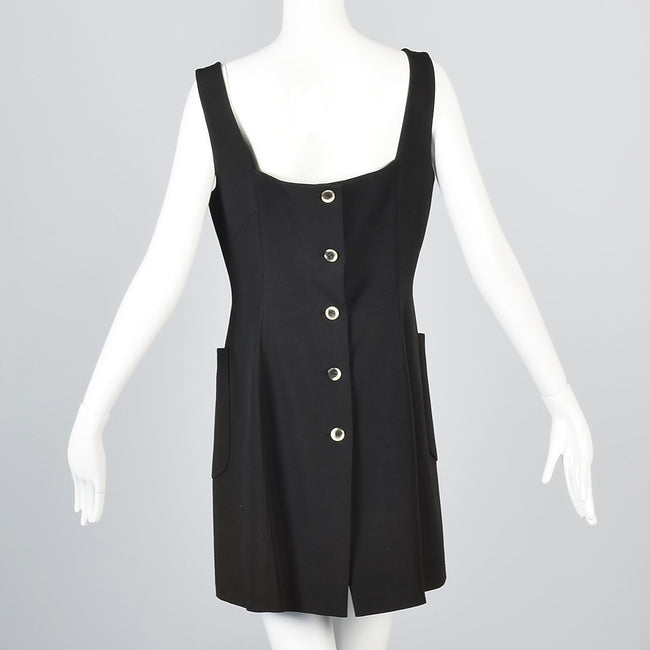 1990s Jil Sander Sleeveless Black Mini Dress