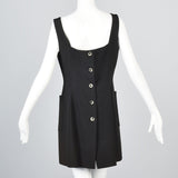 1990s Jil Sander Sleeveless Black Mini Dress