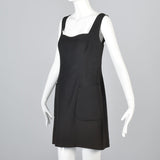 1990s Jil Sander Sleeveless Black Mini Dress
