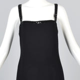 1970s Luis Estevez Black Knit Formal Dress & Jacket Set with Sequin Trim