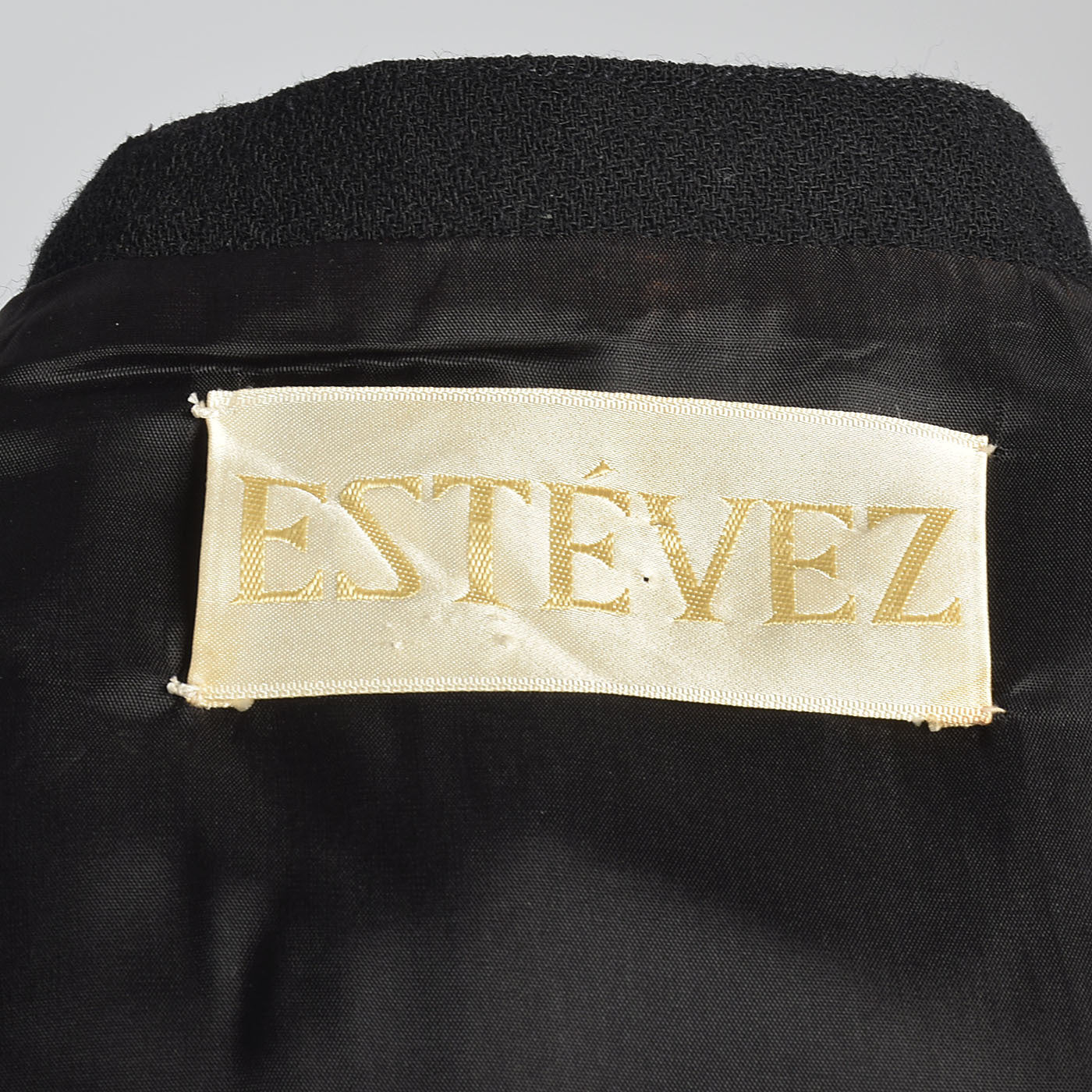 1970s Luis Estevez Black Knit Formal Dress & Jacket Set with Sequin Trim