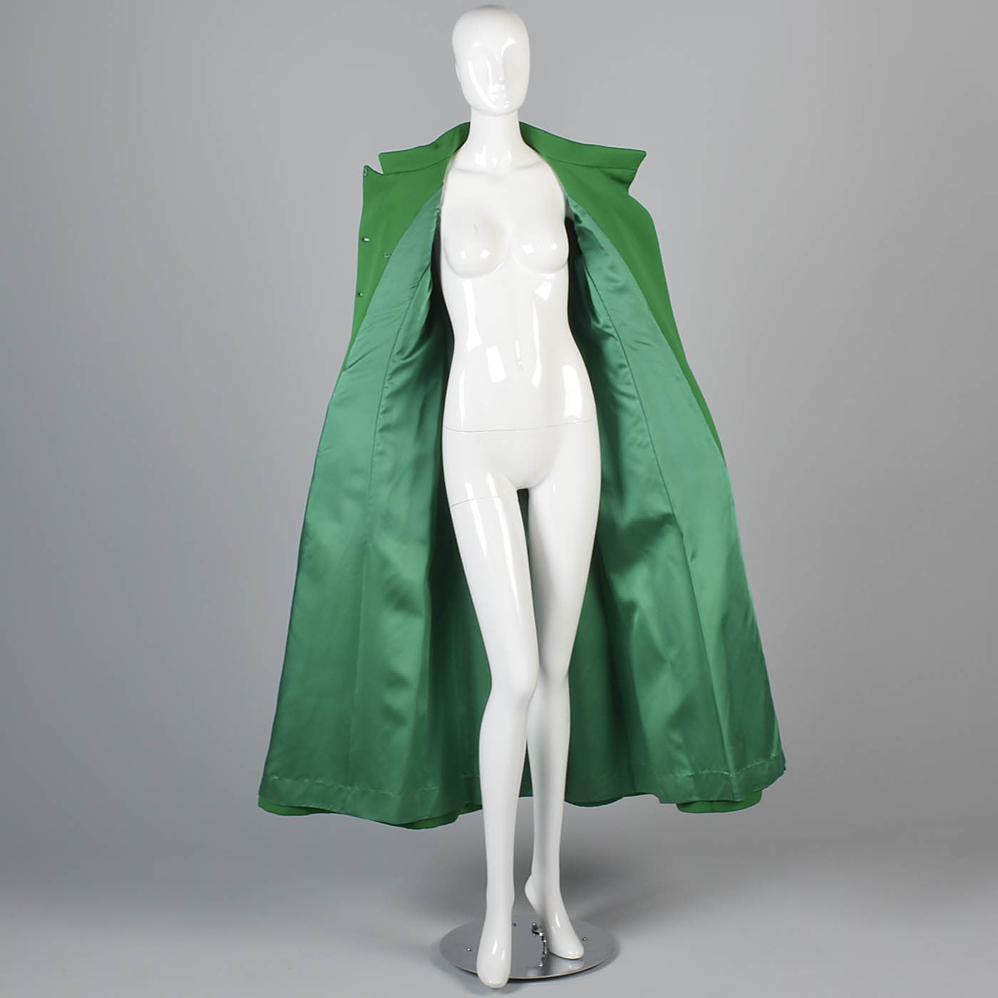 1960s Show Stopping Kelly Green Maxi Coat from Saks Fifth Avenue