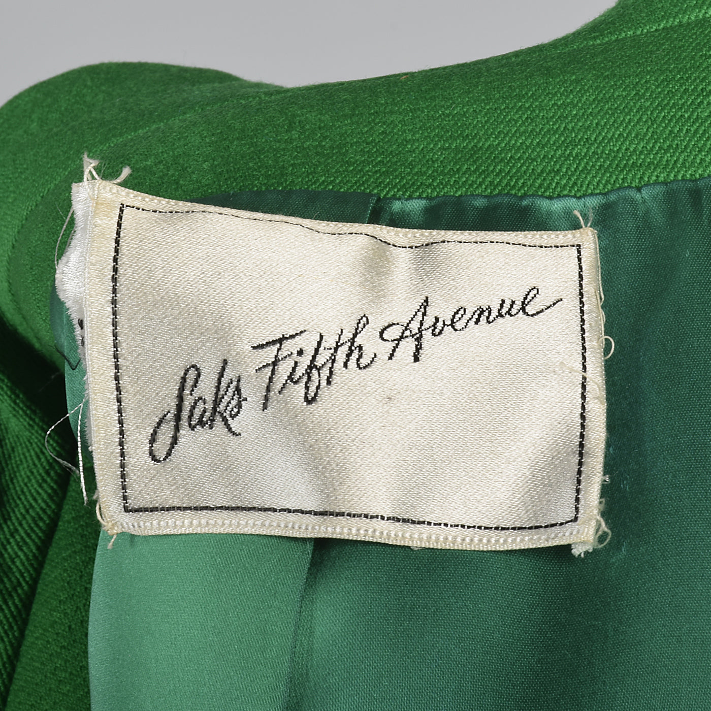 1960s Show Stopping Kelly Green Maxi Coat from Saks Fifth Avenue