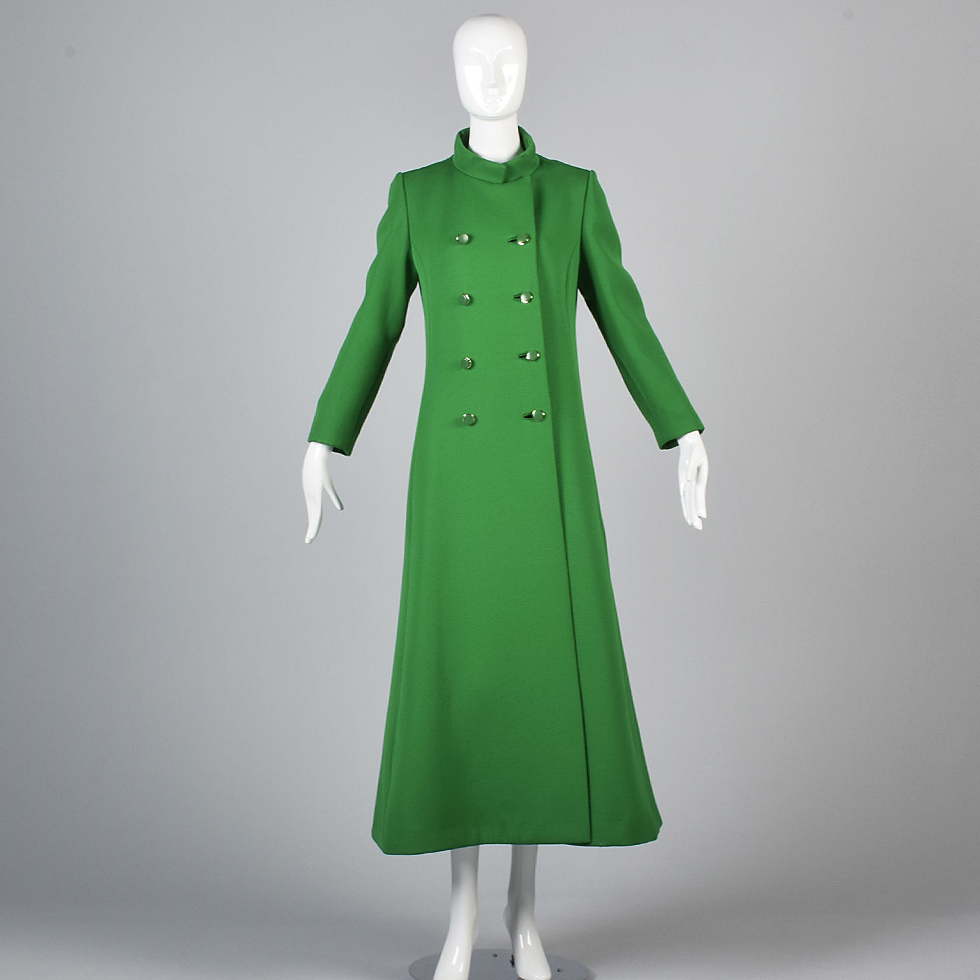 1960s Show Stopping Kelly Green Maxi Coat from Saks Fifth Avenue