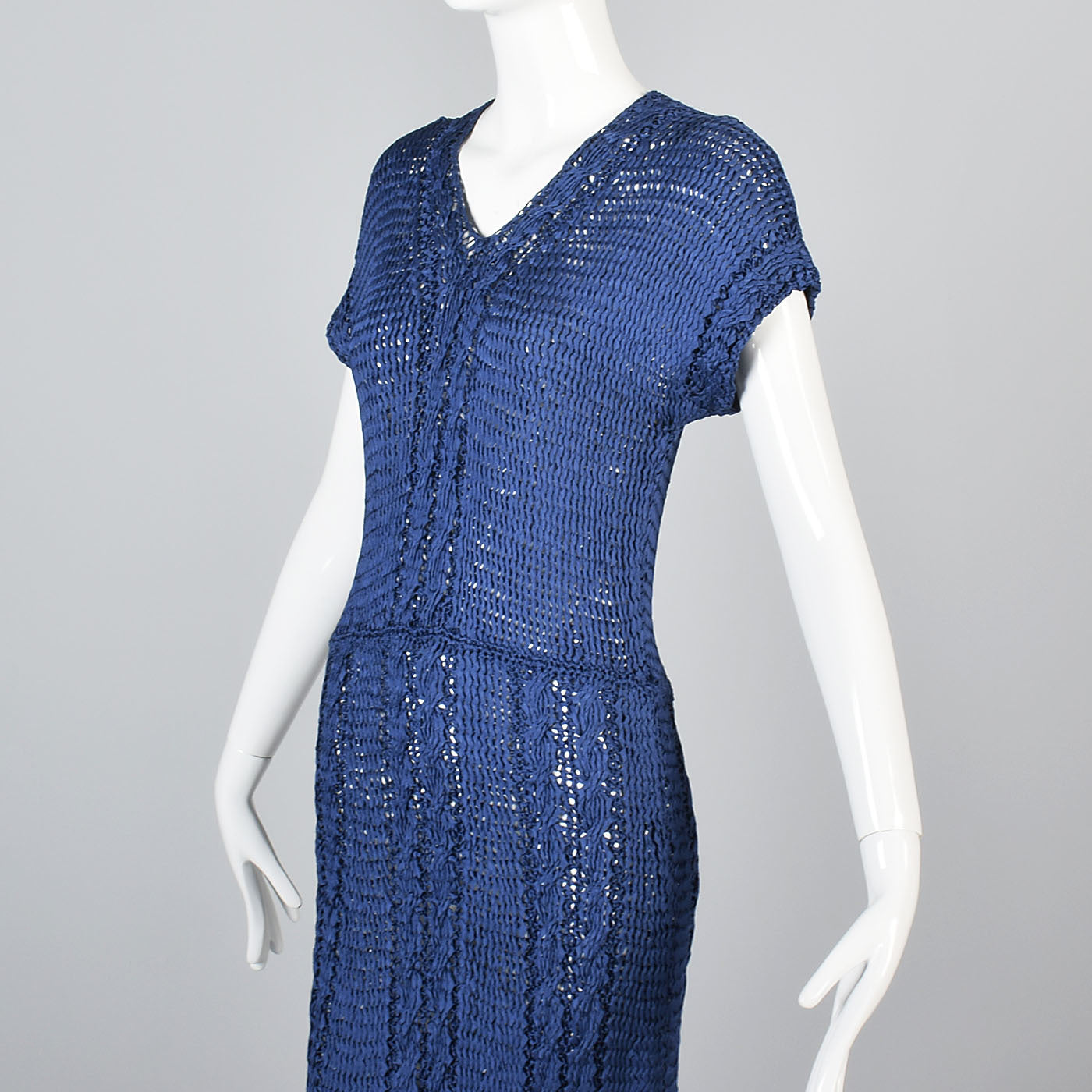 1930s Blue Ribbon Dress