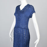 1930s Blue Ribbon Dress