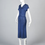 1930s Blue Ribbon Dress