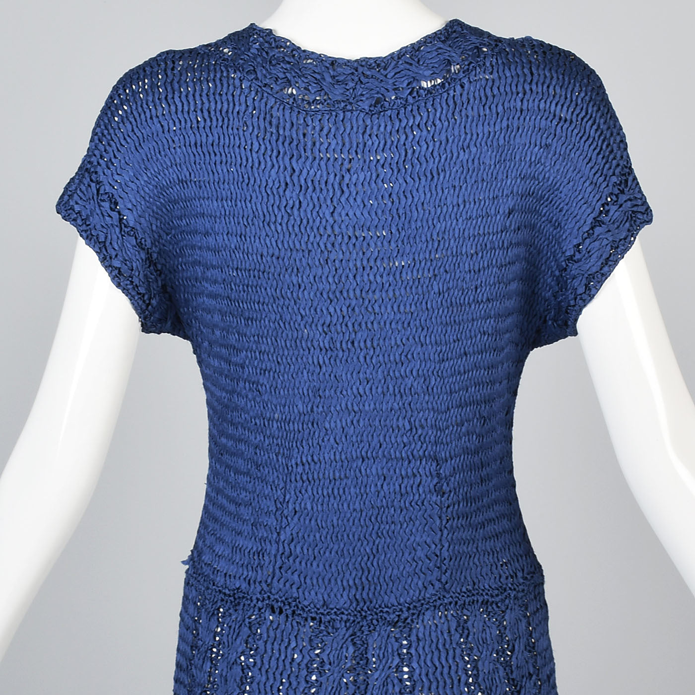 1930s Blue Ribbon Dress