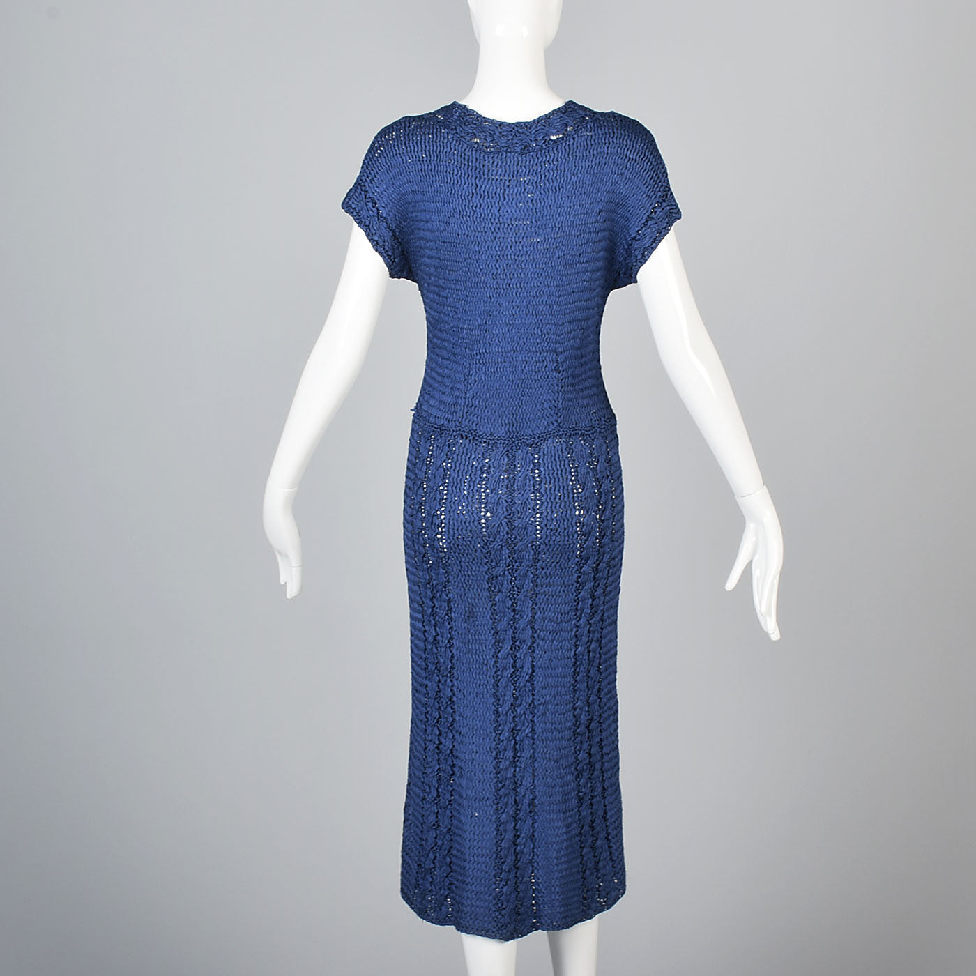 1930s Blue Ribbon Dress