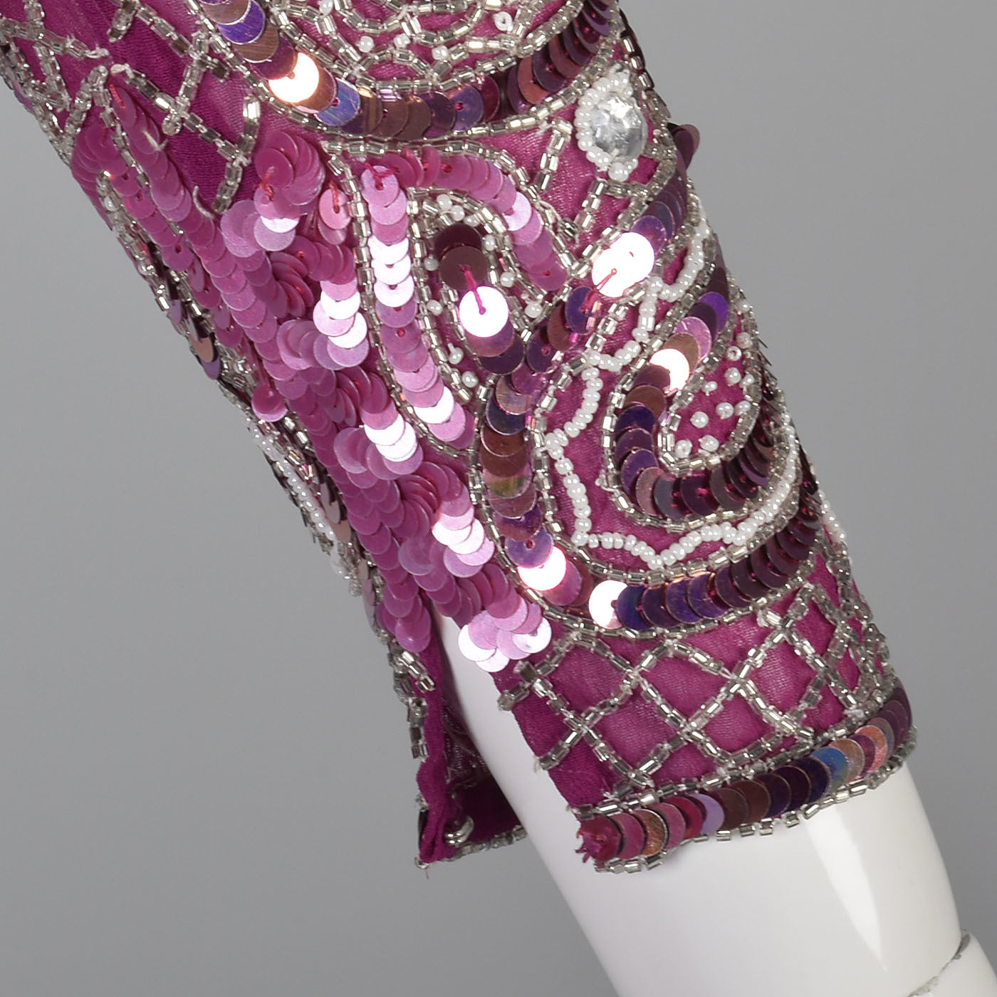Naeem Khan Pink Silk Dress with Beaded Bodice