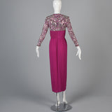 Naeem Khan Pink Silk Dress with Beaded Bodice