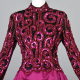 Heavily Beaded 1980s Bob Mackie Pink Evening  Dress