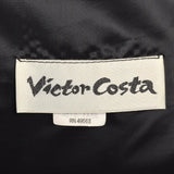 Victor Costa Black Velvet Pencil Dress with Red Tartan Plaid Peplum