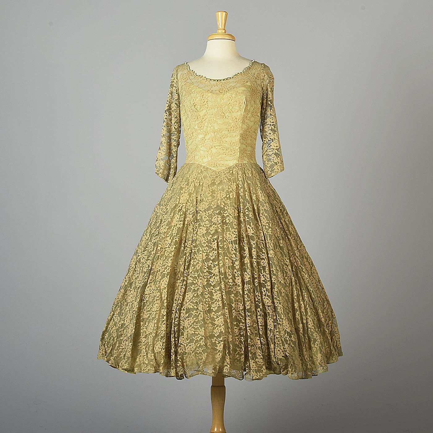 1950s Emma Domb Lace Party Dress