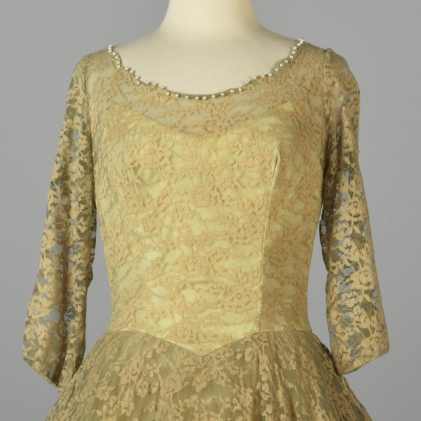 1950s Emma Domb Lace Party Dress