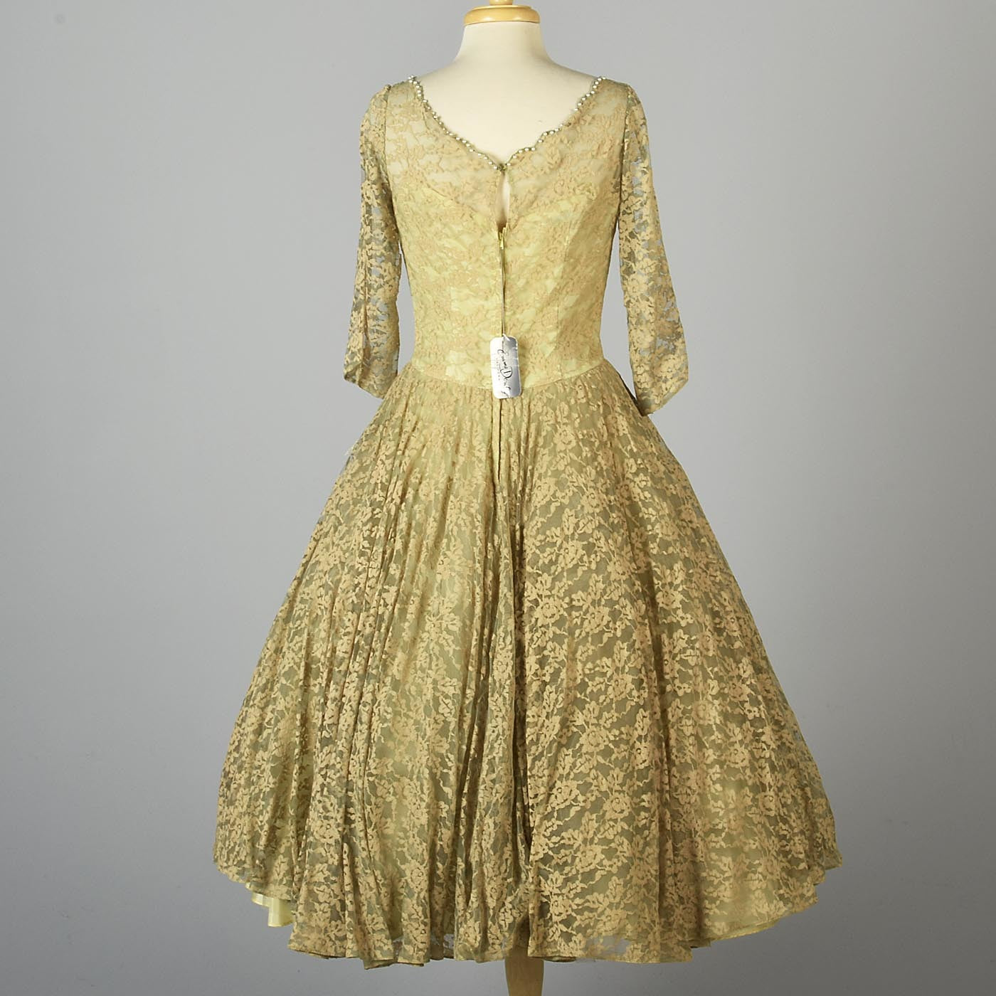 1950s Emma Domb Lace Party Dress