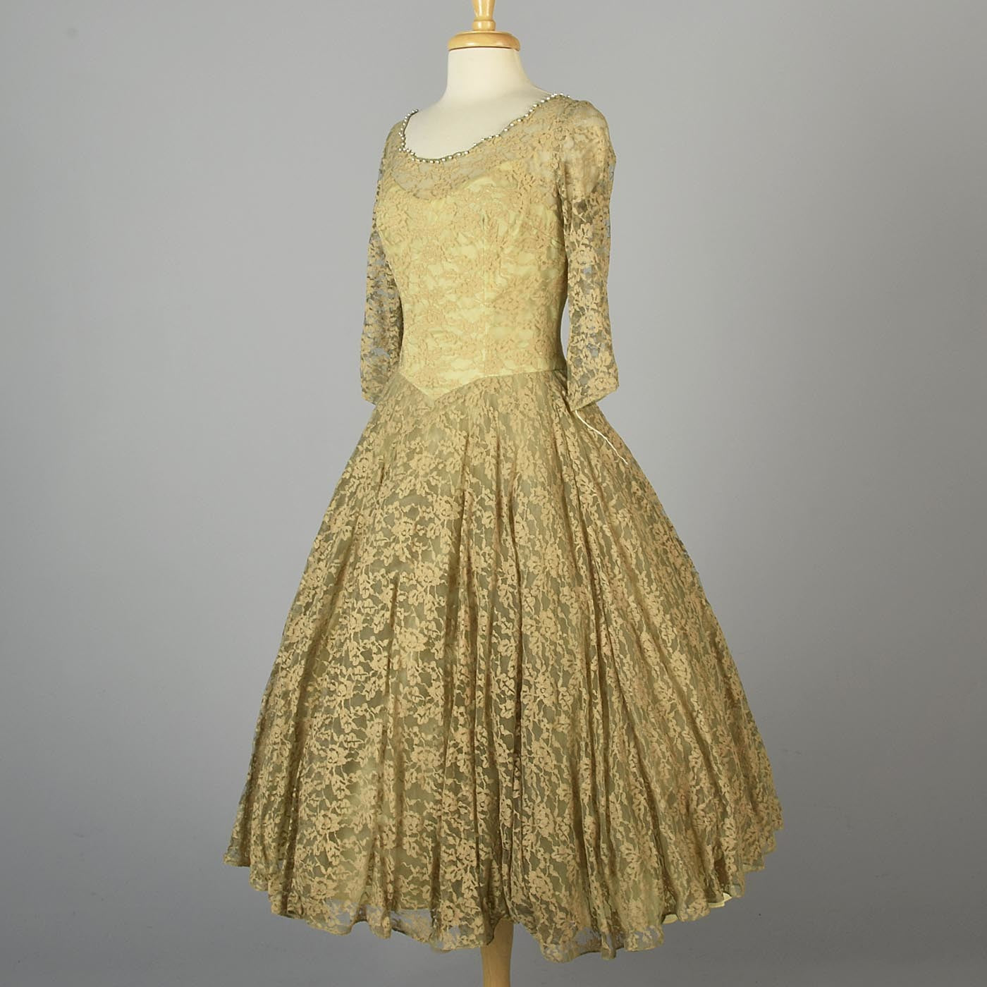 1950s Emma Domb Lace Party Dress