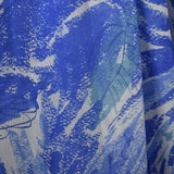 1950s Blue Chiffon Dress in Watercolor Print