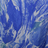 1950s Blue Chiffon Dress in Watercolor Print