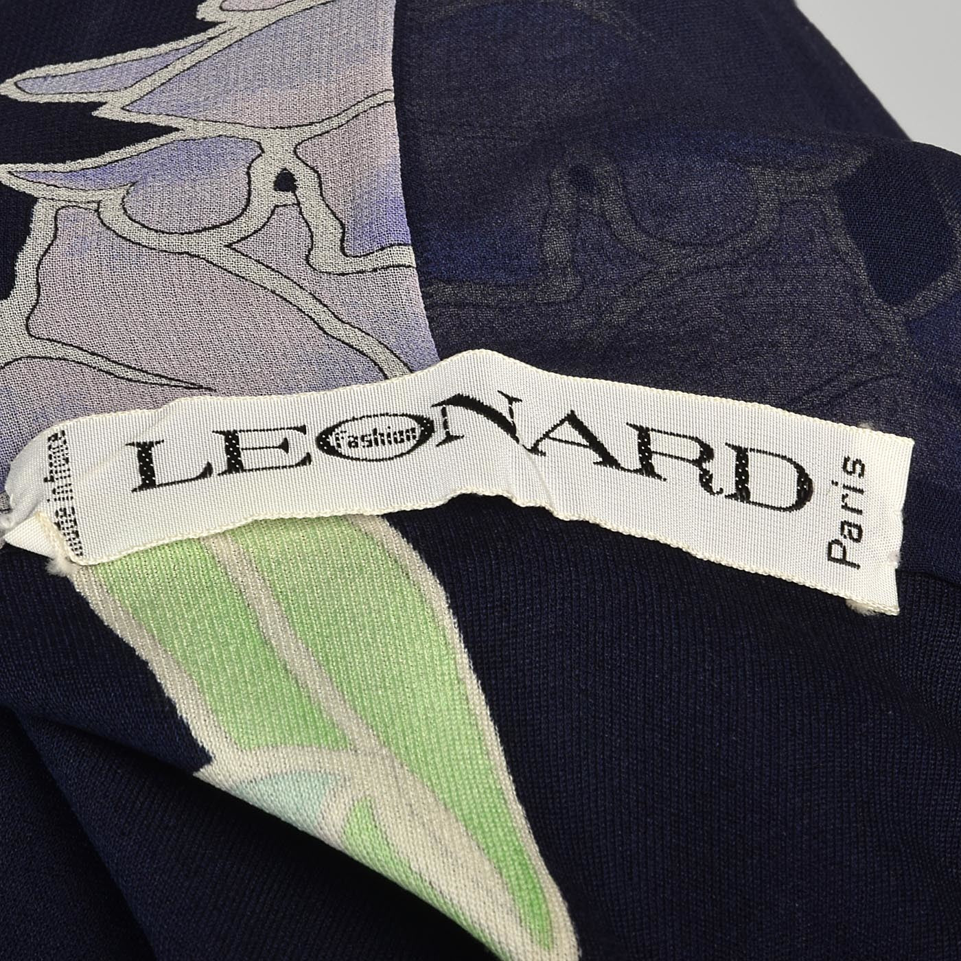 Leonard Paris Silk Jersey Evening Gown with Chiffon Poet Sleeves
