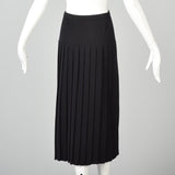1990s Ferragamo Black Knit Skirt with Logo Buttons