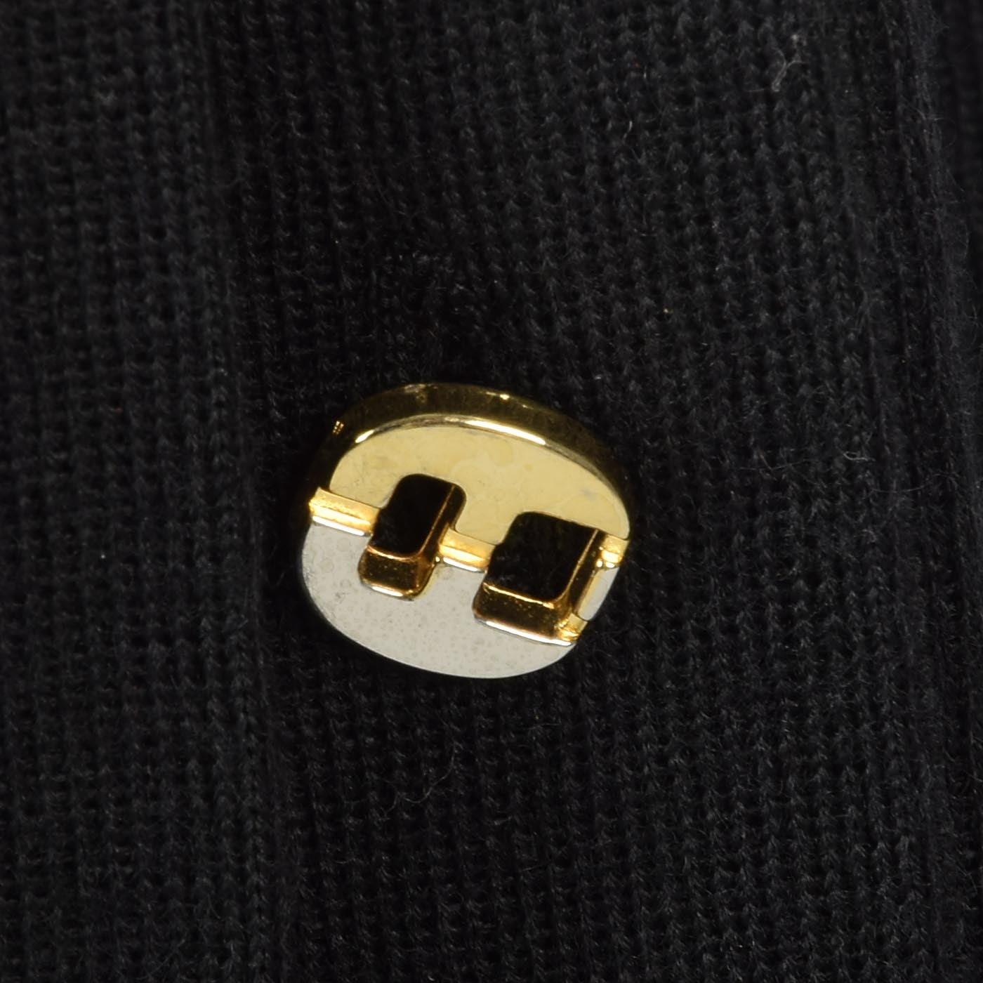 1990s Ferragamo Black Knit Skirt with Logo Buttons