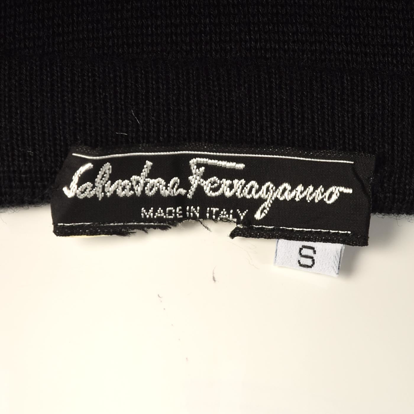 1990s Ferragamo Black Knit Skirt with Logo Buttons