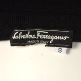 1990s Ferragamo Black Knit Skirt with Logo Buttons