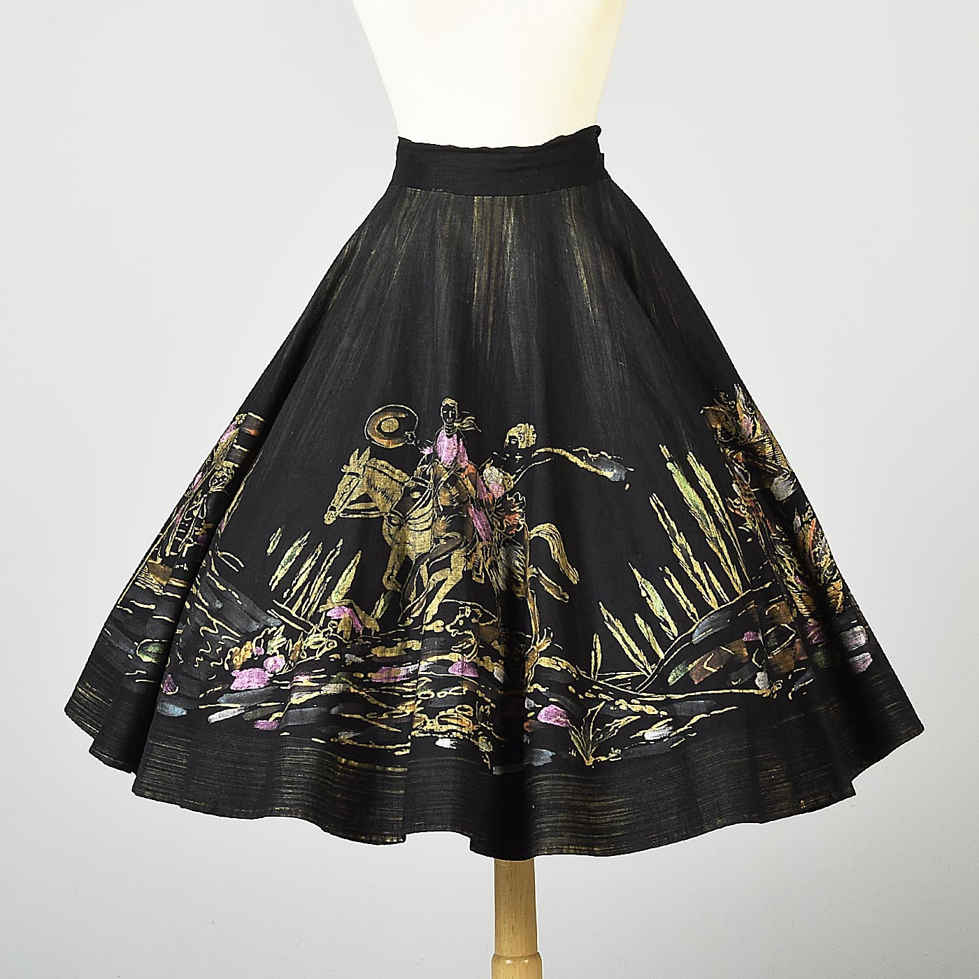 1950s Hand Painted Mexican Circle Skirt