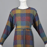 1980s Missoni Belted Shadow Plaid Sweater Dress