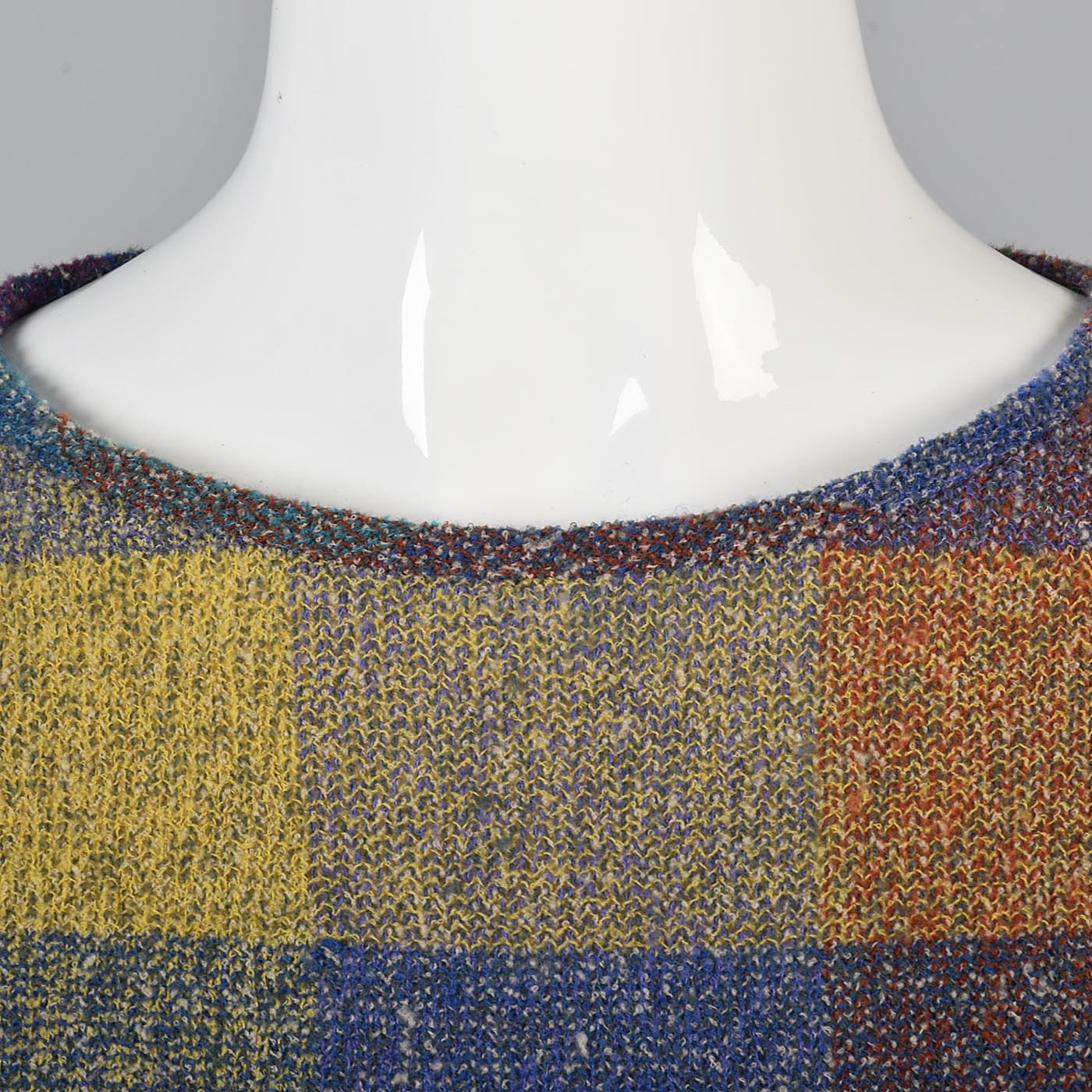 1980s Missoni Belted Shadow Plaid Sweater Dress