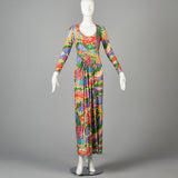 Robert David Morton Maxi Dress in a Signed Psychedelic Print