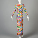 Robert David Morton Maxi Dress in a Signed Psychedelic Print