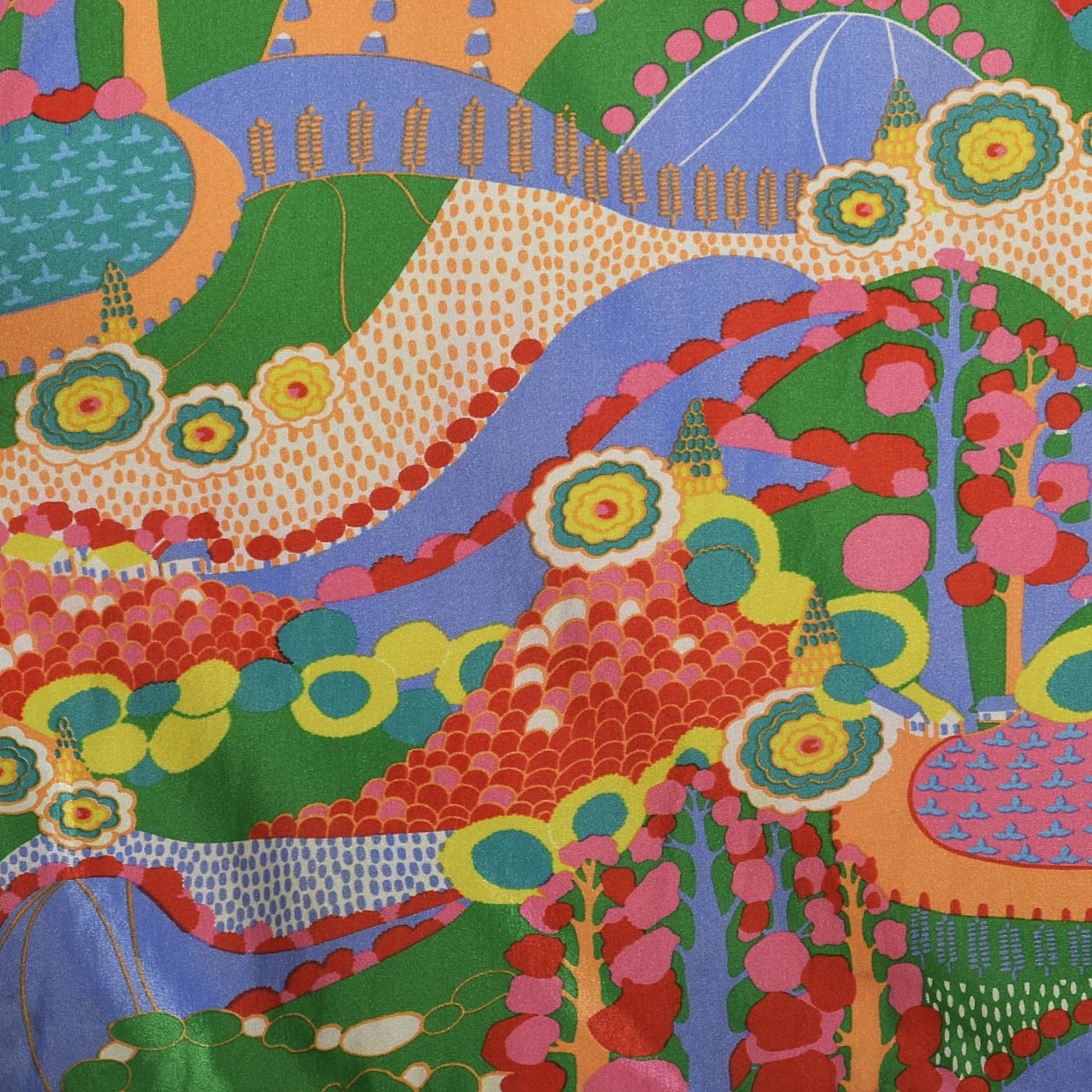 Robert David Morton Maxi Dress in a Signed Psychedelic Print