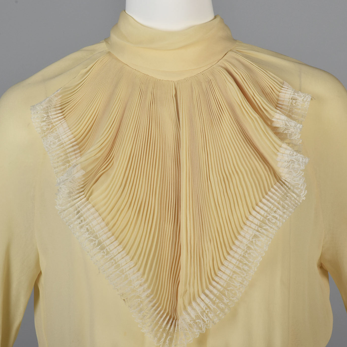 1970s Bill Blass Cream Silk Secretary Dress