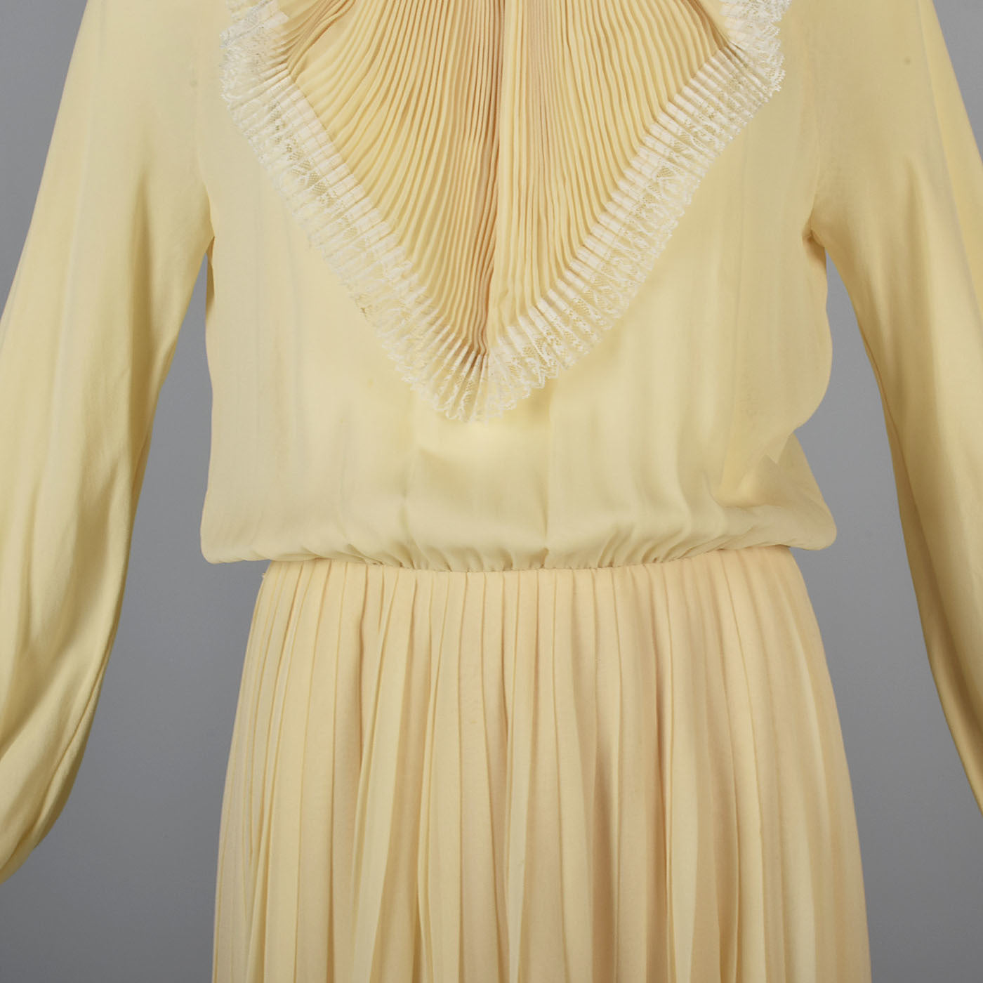 1970s Bill Blass Cream Silk Secretary Dress