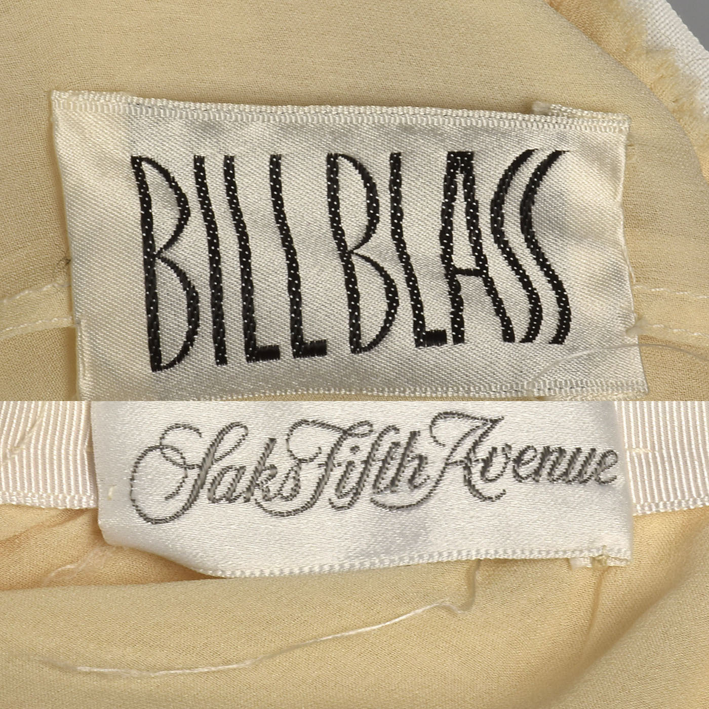 1970s Bill Blass Cream Silk Secretary Dress