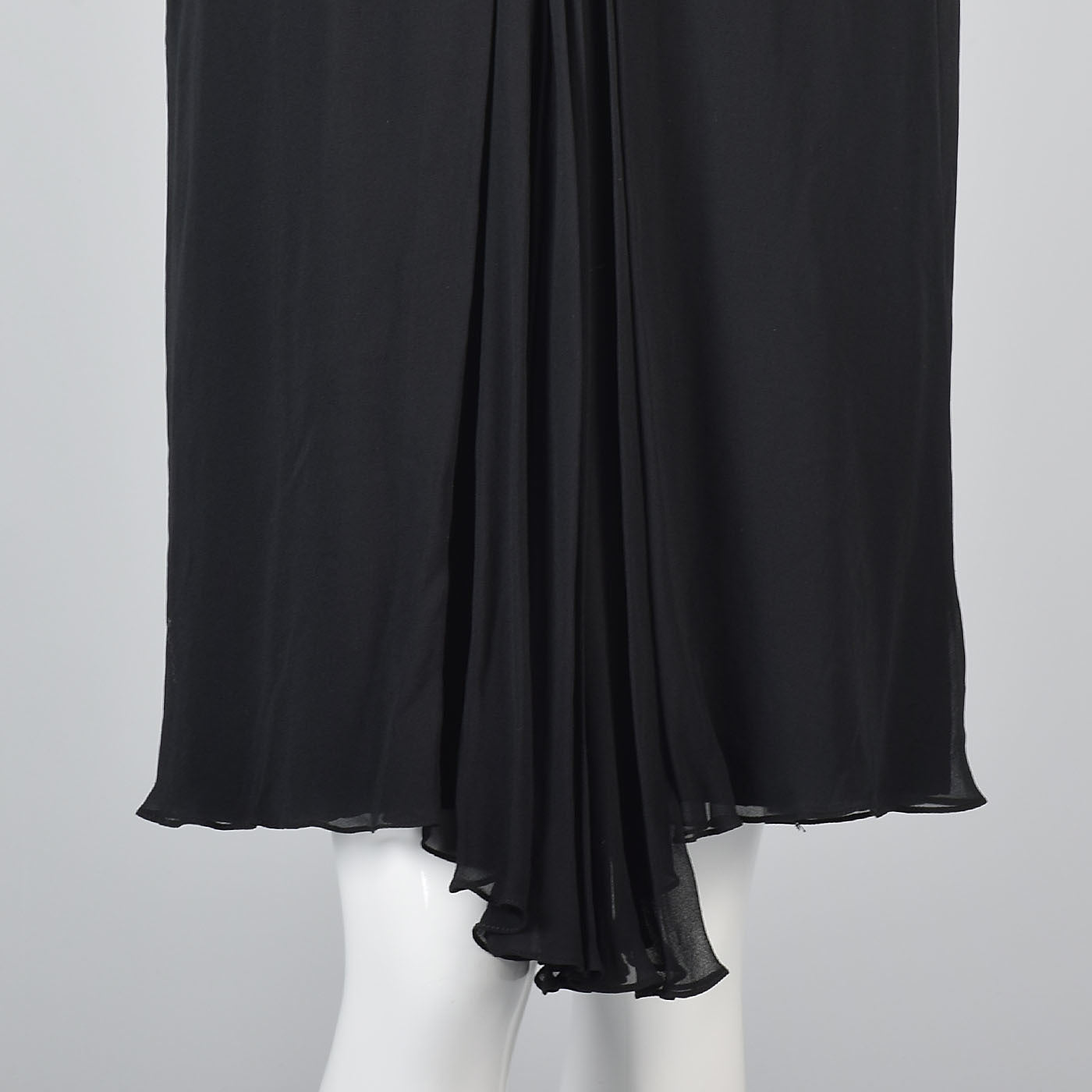 1980s Stanley Platos Little Black Chantilly Lace Dress