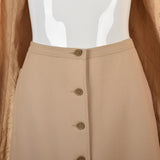 1970s Courreges Camel Coat and Skirt Set with Button Details