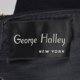 George Halley Black Knit Evening Dress with Beaded Trim